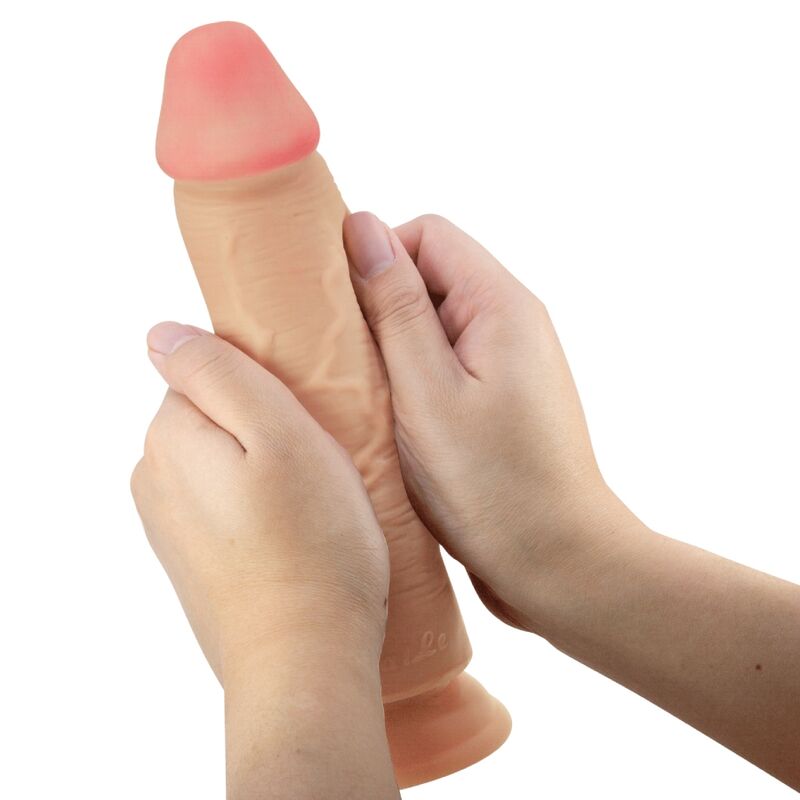 Pretty Love - Sliding Skin Series Realistic Dildo With Sliding Skin Suction Cup Flesh 23.4 cm - Image 3