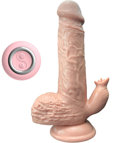 Armony - Realistic Vibrator  Thrusting Dildo With Tongue Stimulator 19 cm
