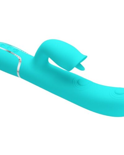 Pretty Love - Rabbit Vibrator With Licking Aqua Green