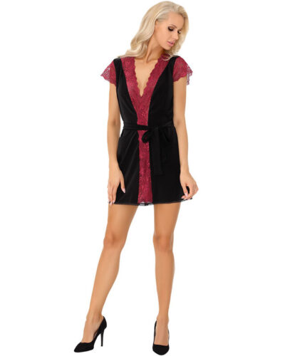 Livco Corsetti Fashion - Kumiko Lc 90428 Dressing Gown + Panty Black S/M