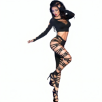 Chilirose - Cr 3654 Top  Leggins Black S/M