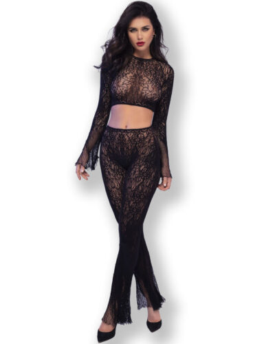 Chilirose - Cr 4648 Top  Pant Black S/L