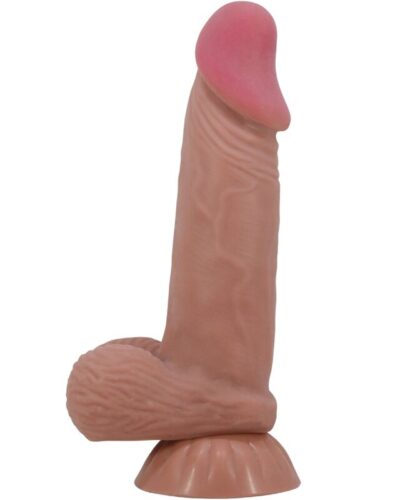 Pretty Love - Sliding Skin Series Realistic Dildo With Sliding Brown Skin Suction Cup 19.4 cm