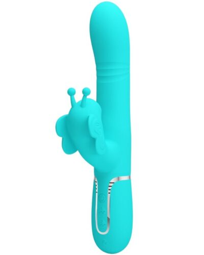 Pretty Love - Multifunction Rabbit Vibrator 4 In 1 Butterfly Aqua Green