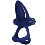 Pretty Love - Mat Double Ring With Vibration  Stimulator Blue