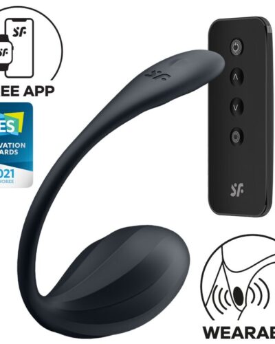 Satisfyer - Ribbed Petal G Point Stimulator Remote Control Black Free App