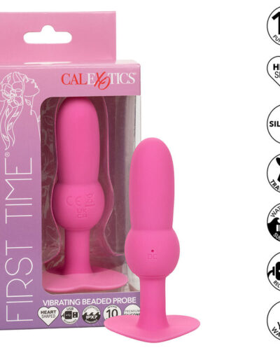 Calexotics - First Time Anal Plug Beaded Probe 10 Vibrations Pink
