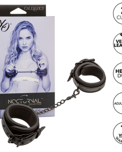 Calexotics - Nocturnal Leather Wrist Cuffs Adjustable Black
