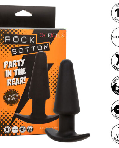 Calexotics - Rock Bottom Tapered Anal Plug 10 Vibraciones Silicone Black
