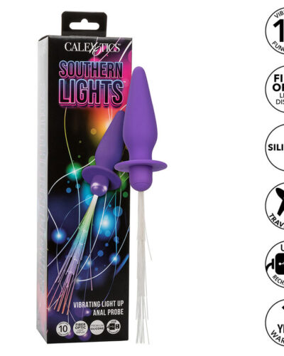 Calexotics - Southern Lights Light Up Anal Plug 10 Vibrations Silicone Purple