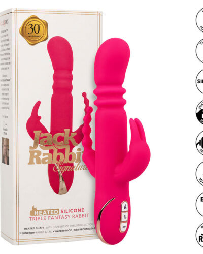 Calexotics - Jack Fantasy Triple Heated Vibrator Rabbit Pink