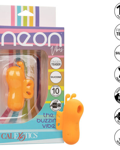 Calexotics - Neon Vibes The Buzzing Vibe Finger Stimulator 10 Vibrations Orange