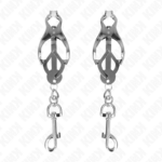 Kink - Japanese Clover Nipple Clamps With Hooks Silver