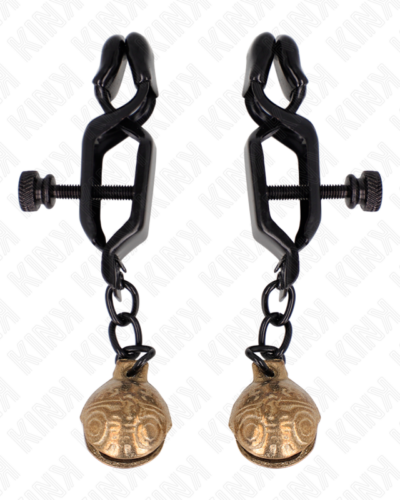 Kink - Bell Jaw Style Nipple Clamps Black 7 cm
