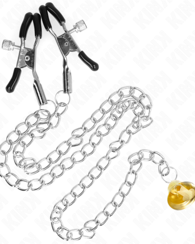 Kink - Chain Nipple Clamps With Horn Pendant 30 cm