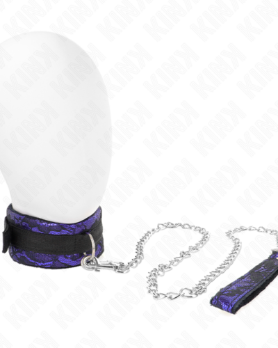 Kink - Short Velvet Lace Necklace With Belt 105 cm With Nylon Trim 44 X 5.5 cm
