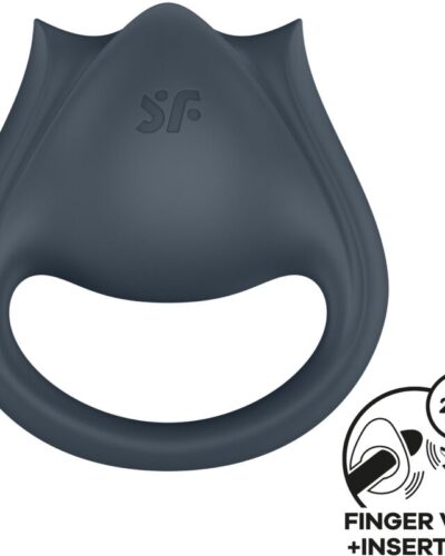 Satisfyer - Perfect Pair 2 Multivibrator 2 In 1 Penis Ring And Finger Stimulator Grey