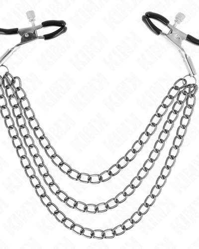 Kink - Nipple Clamps With 3 Chains Black 20/23/28 cm
