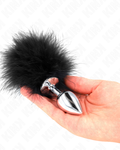 Kink - Stainless Steel Anal Plug 11 X 7 cm With Feather 11 cm
