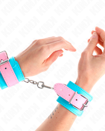 Kink - Cute Wrist Restraints Blue / Pink Adjustable 16-28 cm X 5 cm