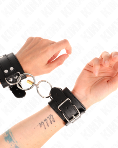 Kink - O-Ring Locked Wrist Restraints Black Adjustable 20-28 cm X 5.5 cm