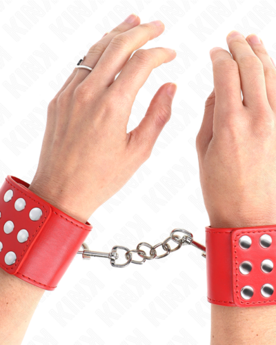 Kink - Wrist Restraints With Snap Fasten Red Adjustable 19-24 cm X 5.5 cm
