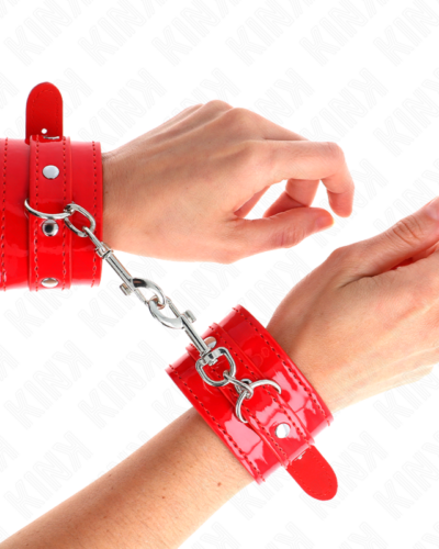 Kink - Shiny Hand Cuffs Red Adjustable 23-33 cm
