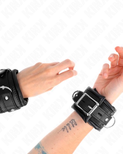 Kink - Heavy Wrist Restraints With Black Fur Lined Adjustable 20-30 cm X 6 cm