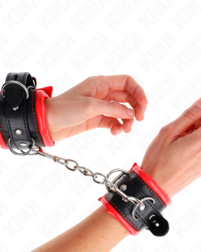 Kink - Heavy Wrist Restraints With Red Fur Lined Adjustable 20-30 cm X 6 cm