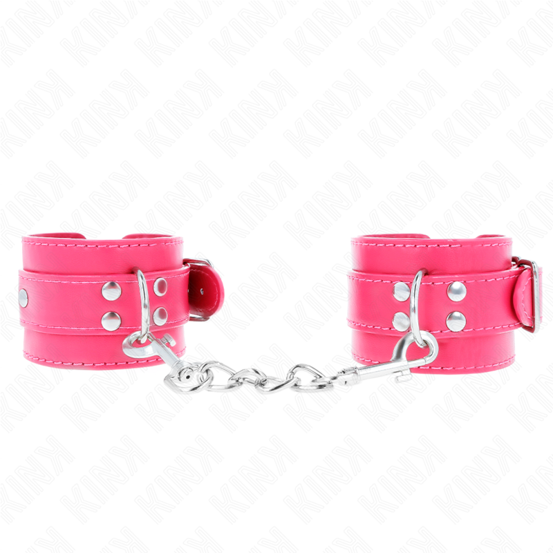 Kink - Wrist Restraints Raspberry Rose with Raspberry Rose Lining Adjustable 20-28 cm x 5.5 cm - Image 2