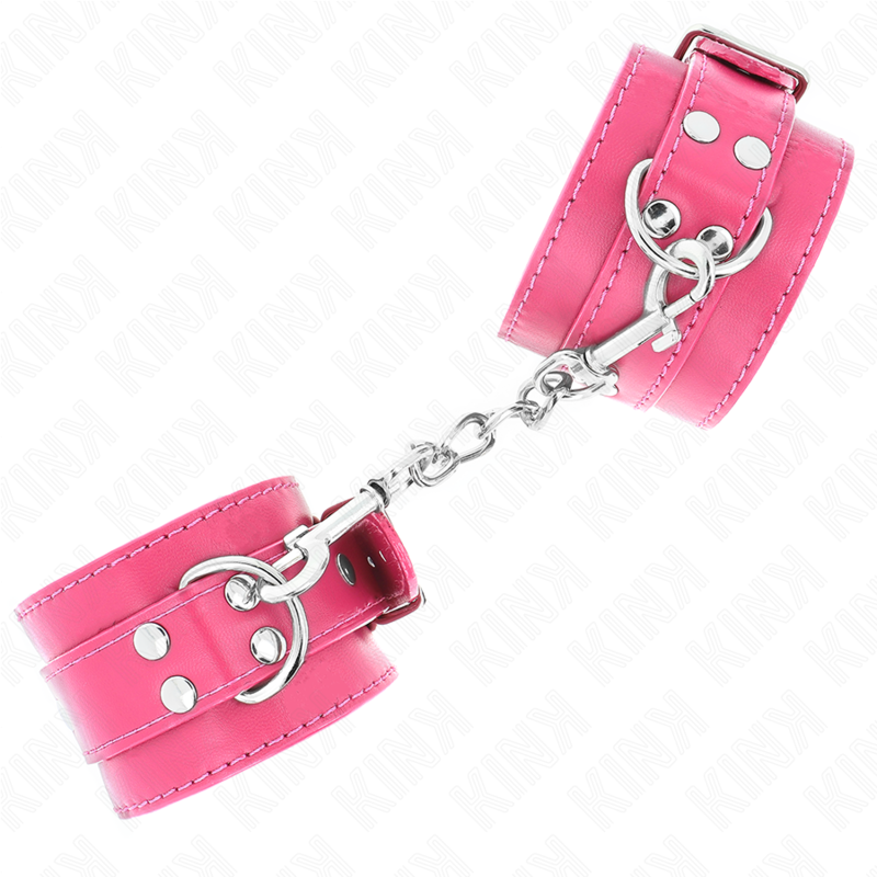 Kink - Wrist Restraints Raspberry Rose with Raspberry Rose Lining Adjustable 20-28 cm x 5.5 cm - Image 3
