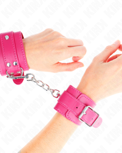 Kink - Wrist Restraints Raspberry Rose with Raspberry Rose Lining Adjustable 20-28 cm x 5.5 cm