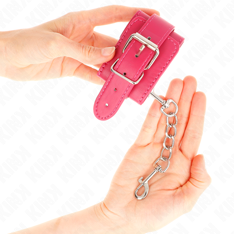 Kink - Wrist Restraints Raspberry Rose with Raspberry Rose Lining Adjustable 20-28 cm x 5.5 cm - Image 4
