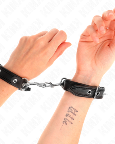 Kink - Mini Black Wristbands With Studs Adjustable 16-22 cm X 2 cm