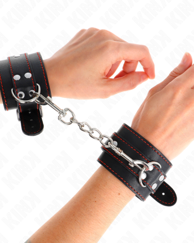 Kink - Wrist Restraints Black With Red Lining Adjustable 20-28 cm X 5.5 cm