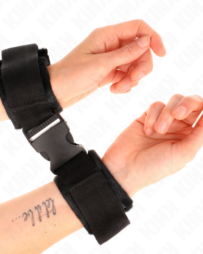 Kink - Nylon Bind Hookloop Wrist Restraints Red-Black Model 1 Ajdustable 25-35 cm X 6 cm