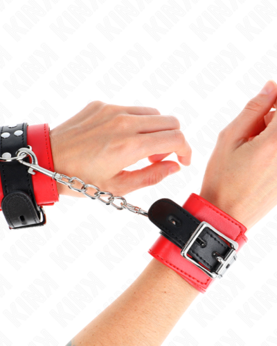 Kink - Wrist Restraints Red With Black Belt Adjustable 17-28 cm X 6 cm