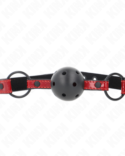 Kink - Shiny Leatherette Ball 4.5 cm Gag 63.5 X 2 cm Adjustable 41 X 59 cm