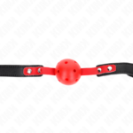 Kink - Red Hollow Hard Ball 4 cm Gag Black Strap 60 X 2 cm Adjustable 37-52 cm