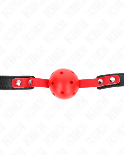 Kink - Red Hollow Hard Ball 4 cm Gag Black Strap 60 X 2 cm Adjustable 37-52 cm