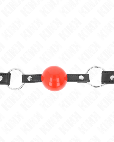 Kink - Ball 4 cm Gag With Lock Red Ball Black Strap 60 X 2 cm
