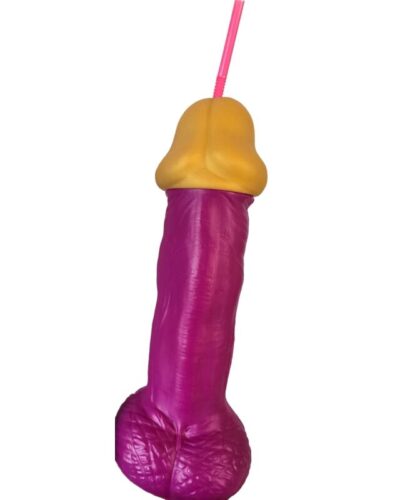 Diablo Picante - Fuchsia Plastic Penis Glass