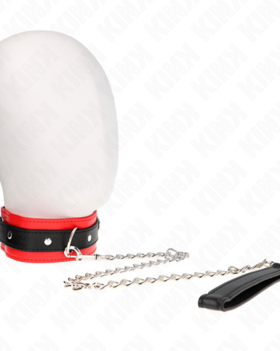 Kink - Basic Model Collar With Leash 65 cm Model 3 Red 53 X 5 cm