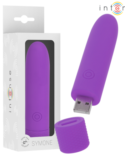 Intense - Symone USB Rechargeable Vibrating Bullet 8 Vibrations Purple 10 X 2.2 cm
