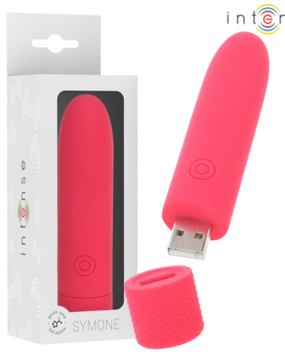 Intense - Symone USB Rechargeable Vibrating Bullet 8 Vibrations Red 10 X 2.2 cm