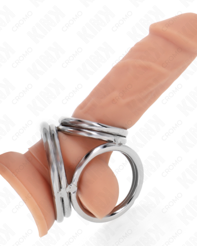 Kink - Triple Chrome Metal Penis Ring 3.8 cm To 5 cm Model 1
