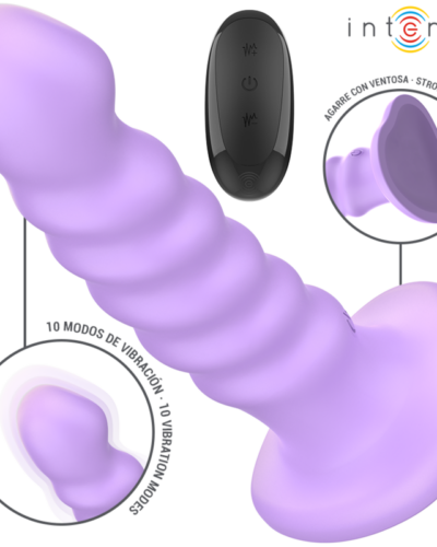 Intense - Brenda Vibrator Size M Spiral Design 10 Vibrations Purple Remote Control