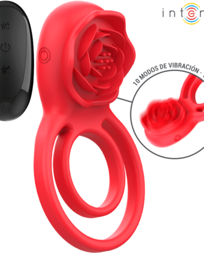 Intense - Gail Stimulator Rose 10 Vibrations Red Remote Control