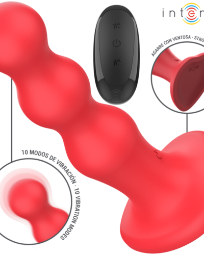 Intense - Cody Vibrator With Suction Cup Red Remote Control