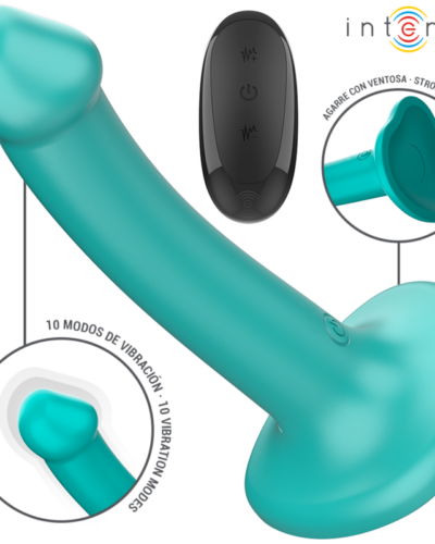 Intense - Katie Vibrator With Suction Cup 10 Vibrations Blue Remote Control